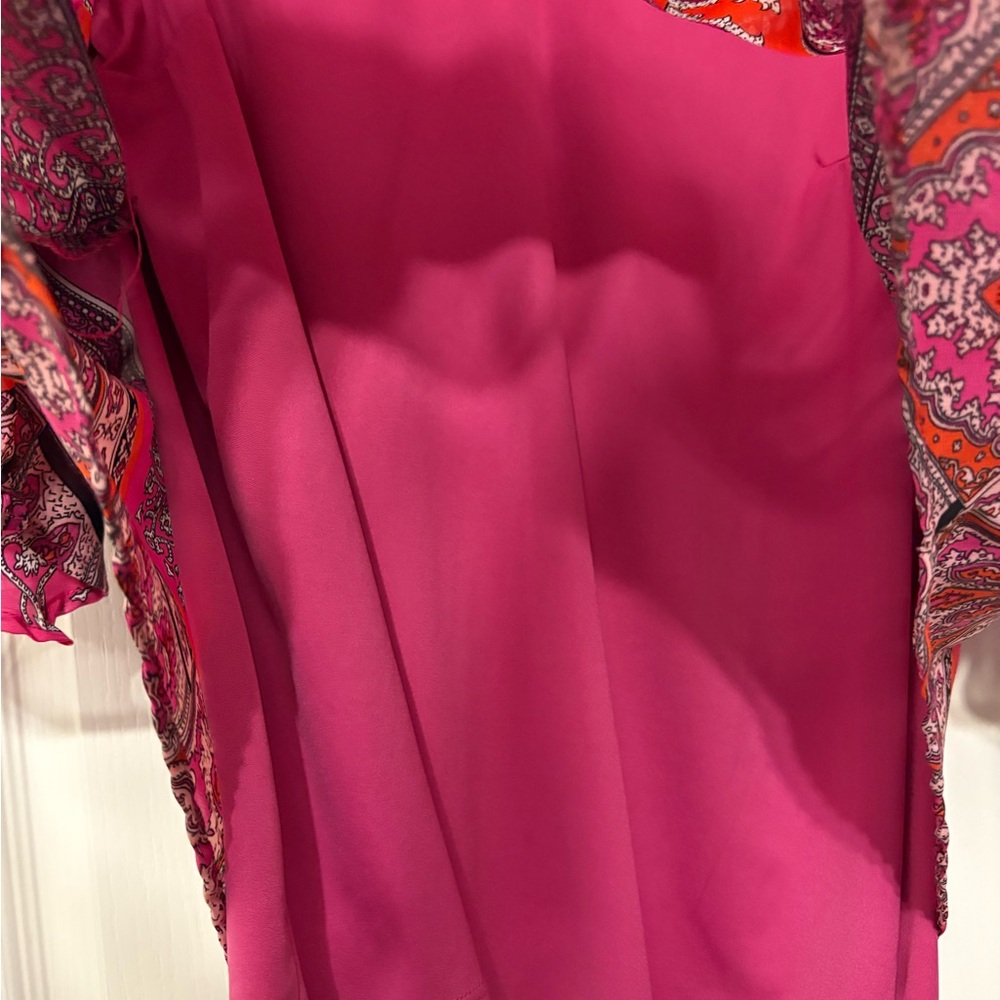 Boho style Vibrant Pink and Orange Women's Top - Picture 4 of 8
